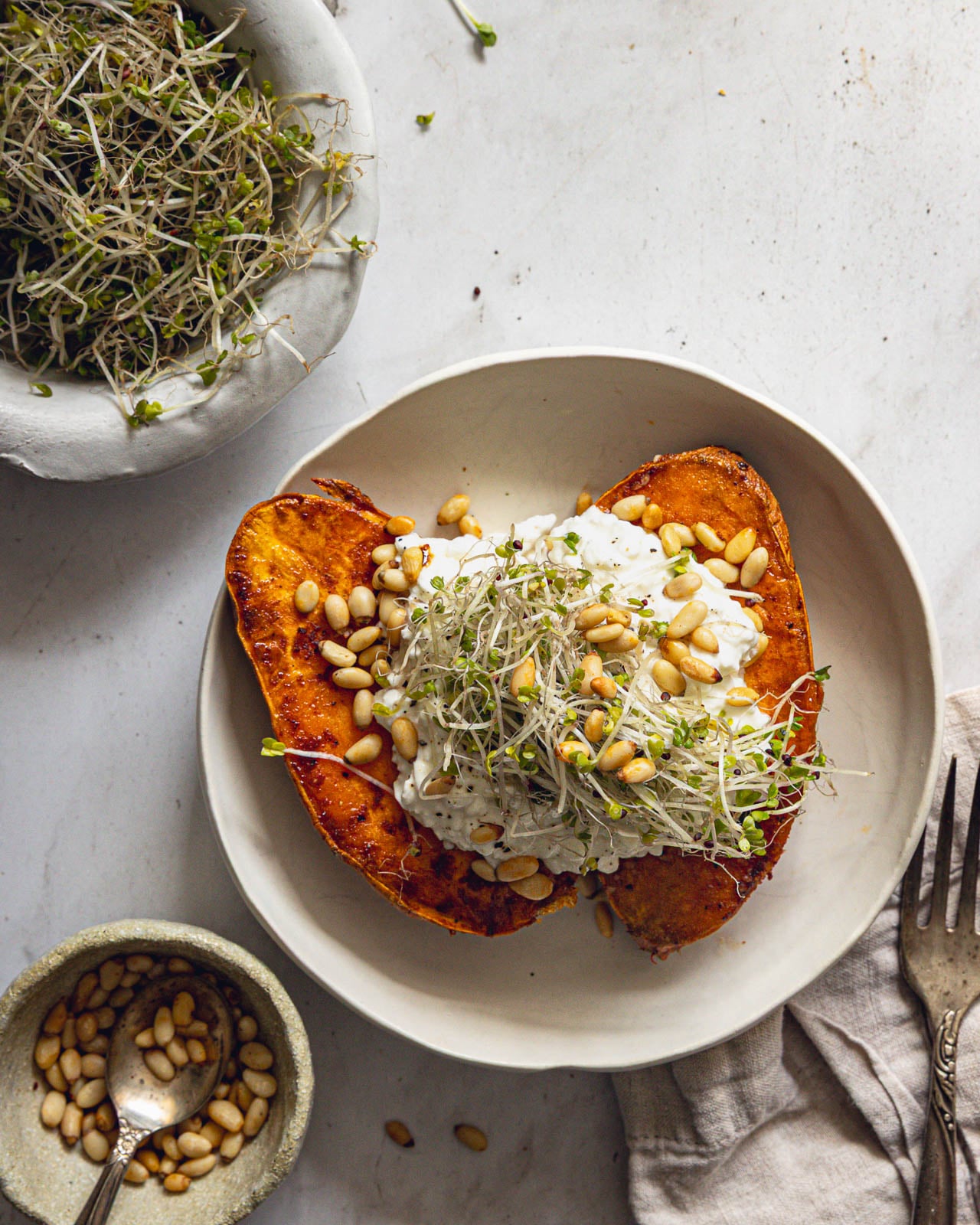 Caramelized Sweet Potatoes with Cottage Cheese